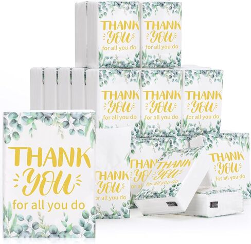 Watersay 50 Pack Employee Appreciation Week Gift Travel Pocket Tissue 4 Ply Mini Facial Tissue Thanks Gifts for Coworkers Nurse Volunteer Teacher(Thank You for Being Awesome) in Saudi Arabia