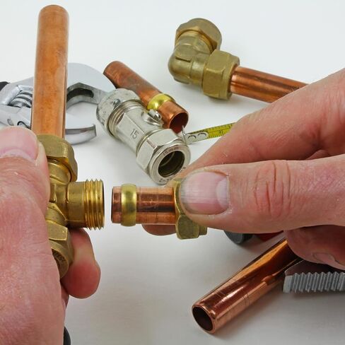 uxcell 4 Set Fit for 6mm Tube Brass Compression Assortment Kit, Sleeve Ferrule & Nut Kit & Insert Tube Fittings for Water Oil Air Pipe in Saudi Arabia