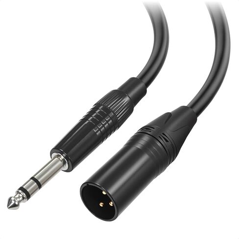 Cyberguys XLR to 1/4 Cable, XLR Male to 6.35mm TRS Quarter Inch Cord, Balanced Mic Cable to 1/4 Inch Male, OxygenFree Copper, Nickel-Plated Connector w/ PVC Jacket – Ideal for Speaker Amplifier, 15 FT in Saudi Arabia