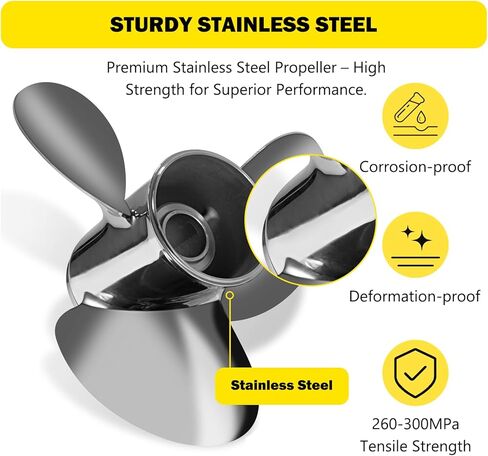 YOUNG PROPS 13 1/4 x 17Stainless Steel Outboard Boat Propeller for Mercury Engines 40 50 70 75 80 90 100 115 125 140HP 13.25 x 17 Prop Hub Kits Included 15 Tooth RH in Saudi Arabia