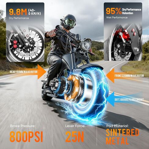 eAhora M1P Electric Motorcycle for Adults, 2000W Motor 37mph, 40+ Miles Range with 60V 30Ah Battery, Full Suspension, Hydraulic Brakes,Street Legal Electric Motorcycle for Commuting in Saudi Arabia