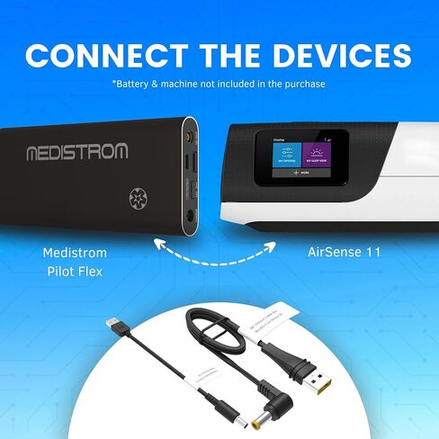 طقم كابل Medistrom Pilot-Flex متوافق مع جهاز AirSense 11 CPAP - سلك طاقة CPAP، سلك بديل لأجهزة CPAP، محول، ملحقات CPAP in Saudi Arabia