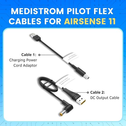 طقم كابل Medistrom Pilot-Flex متوافق مع جهاز AirSense 11 CPAP - سلك طاقة CPAP، سلك بديل لأجهزة CPAP، محول، ملحقات CPAP in Saudi Arabia