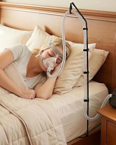 حامل خرطوم Elviros CPAP للسرير، ذراع دوار قابل للتعديل مع مخزن مؤقت مرن، حامل أنبوب تحت المرتبة، تصميم مدمج قابل للطي CPAP خرطوم شماعات مع حقيبة تخزين، أسود in Kuwait