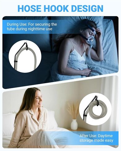 حامل خرطوم Elviros CPAP للسرير، ذراع دوار قابل للتعديل مع مخزن مؤقت مرن، حامل أنبوب تحت المرتبة، تصميم مدمج قابل للطي CPAP خرطوم شماعات مع حقيبة تخزين، أسود in Kuwait