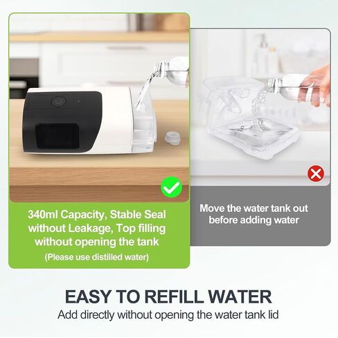 غرفة مياه محسنة لجهاز AirSense 11 وAircurve 11، حوض مياه بديل لسلسلة airS11، ختم موثوق وسهل إعادة ملء مستلزمات CPAP لـ S11، 340 مل in Kuwait