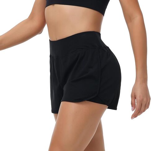 شورت رياضي Blaosn Flowy للنساء للتمرين والجري وصالة الألعاب الرياضية واليوجا ورياضات قصيرة عالية الخصر مع جيوب للصيف الكاجوال in Kuwait