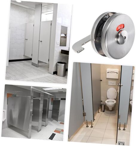 VILLCASE Stainless Steel Privacy Door Lock for Restrooms Keyless Indicator Lock Vacant Occupied Sign Heavy-Duty Security Hardware for Public Bathroom Partitions for Commercial Use in Saudi Arabia