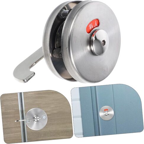 VILLCASE Stainless Steel Privacy Door Lock for Restrooms Keyless Indicator Lock Vacant Occupied Sign Heavy-Duty Security Hardware for Public Bathroom Partitions for Commercial Use in Saudi Arabia