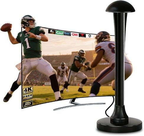 TV Antenna for Smart TV Indoor, Digital HDTV Antenna with Magnetic Base, 360° Long-Range Amplified 4K 1080p Signal Booster, TV Antenna Indoor for Local Channels Long Range Reception (5.3 in) in Saudi Arabia