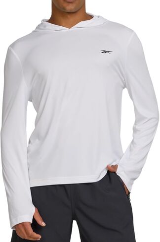 Reebok Hooded Rash Guard for Men– Long Sleeve Sun Shirt, UPF 50+ UV Protection Fishing Running Hiking Athletic Workout in Saudi Arabia