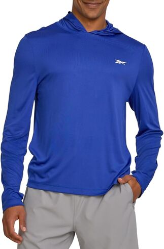 Reebok Hooded Rash Guard for Men– Long Sleeve Sun Shirt, UPF 50+ UV Protection Fishing Running Hiking Athletic Workout in Saudi Arabia
