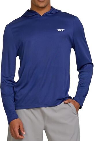 Reebok Hooded Rash Guard for Men– Long Sleeve Sun Shirt, UPF 50+ UV Protection Fishing Running Hiking Athletic Workout in Saudi Arabia