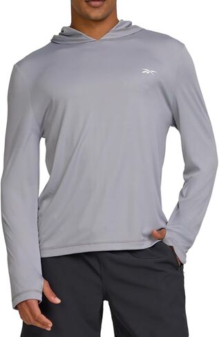 Reebok Hooded Rash Guard for Men– Long Sleeve Sun Shirt, UPF 50+ UV Protection Fishing Running Hiking Athletic Workout in Saudi Arabia