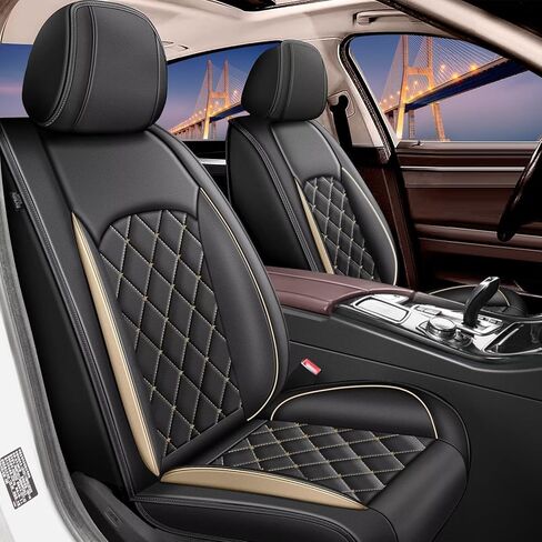 Full Set Seat Cover Fit for Ford Bronco Sport 2021-2025 | Faux Leather Seat Covers Waterproof Car Seat Covers Protector | Compatible with Airbag & Easy to Install (5 Seats, Black Line) in Saudi Arabia