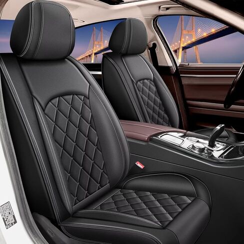 Full Set Seat Cover Fit for Ford Bronco Sport 2021-2025 | Faux Leather Seat Covers Waterproof Car Seat Covers Protector | Compatible with Airbag & Easy to Install (5 Seats, Black Line) in Saudi Arabia