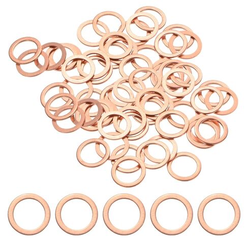M METERXITY 100-Pack Copper Washers, Metric M10x14x1mm Copper Sealing Washers for Bolts Screws Nuts for Automotive/Machinery/Plumbing, Flat Metal Flat Ring in Kuwait