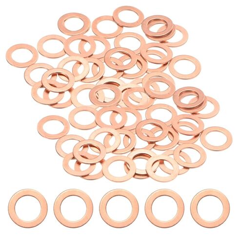 M METERXITY 100-Pack Copper Washers, Metric M10x14x1mm Copper Sealing Washers for Bolts Screws Nuts for Automotive/Machinery/Plumbing, Flat Metal Flat Ring in Kuwait