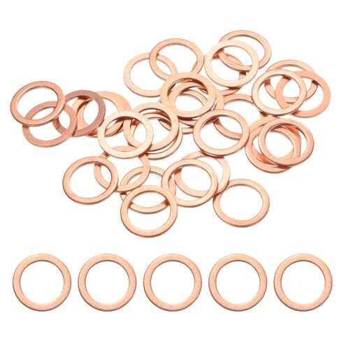 M METERXITY 100-Pack Copper Washers, Metric M10x14x1mm Copper Sealing Washers for Bolts Screws Nuts for Automotive/Machinery/Plumbing, Flat Metal Flat Ring in Kuwait