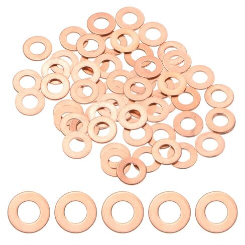 M METERXITY 100-Pack Copper Washers, Metric M10x14x1mm Copper Sealing Washers for Bolts Screws Nuts for Automotive/Machinery/Plumbing, Flat Metal Flat Ring in Kuwait