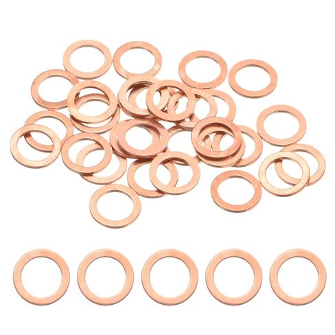 M METERXITY 100-Pack Copper Washers, Metric M10x14x1mm Copper Sealing Washers for Bolts Screws Nuts for Automotive/Machinery/Plumbing, Flat Metal Flat Ring in Kuwait