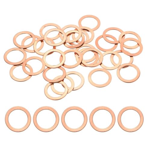 M METERXITY 100-Pack Copper Washers, Metric M10x14x1mm Copper Sealing Washers for Bolts Screws Nuts for Automotive/Machinery/Plumbing, Flat Metal Flat Ring in Kuwait