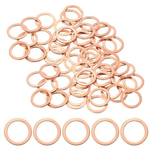 M METERXITY 100-Pack Copper Washers, Metric M10x14x1mm Copper Sealing Washers for Bolts Screws Nuts for Automotive/Machinery/Plumbing, Flat Metal Flat Ring in Kuwait