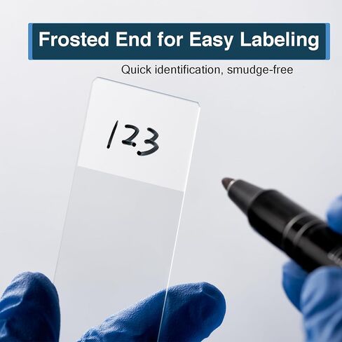 مجموعة شرائح وأغطية مجهرية مكونة من 300 قطعة (100 شريحة + 200 شريحة غطاء)، زجاج عديم اللون تم تنظيفه مسبقًا مع نهاية بلوري، حواف مصقولة وزوايا أمان بزاوية 45 درجة للمختبر والفصول الدراسية والمدرسة المنزلية والعلوم والتكنولوجيا والهندسة والرياضيات in Kuwait