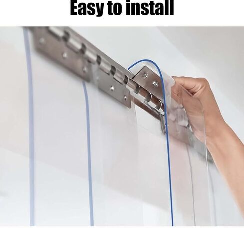 ستارة باب ناعمة شفافة من مادة PVC - شريط باب بلاستيكي عازل لتكييف الهواء والفريزر، تصميم سلس وشفاف (W75xH210cm/29.53x82.68in) in Kuwait