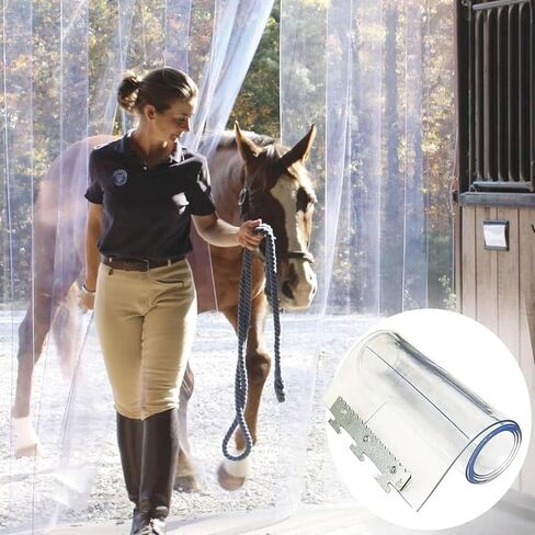 ستارة باب ناعمة شفافة من مادة PVC - شريط باب بلاستيكي عازل لتكييف الهواء والفريزر، تصميم سلس وشفاف (W75xH210cm/29.53x82.68in) in Kuwait