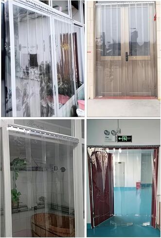 ستائر شريطية معزولة من مادة PVC - حاجز مقاوم للرياح ومقاوم للماء للمستودعات والمجمدات - تصميم شفاف وسلس (عرض 135 × ارتفاع 280 سم / 53.15 × 110.2 بوصة) in Kuwait