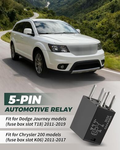 56049018AB 72472M مرحل 30A 12VDC 5Pin مناسب لكرايسلر/دودج/جيب مرحل السيارة، قطعتان in Kuwait