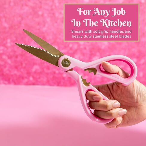 Paris Hilton Stainless Steel Knife Set with Jewel Shaped Handles and Gold Blades, Iconic Cutlery Set, 4-Piece, Pink in Saudi Arabia