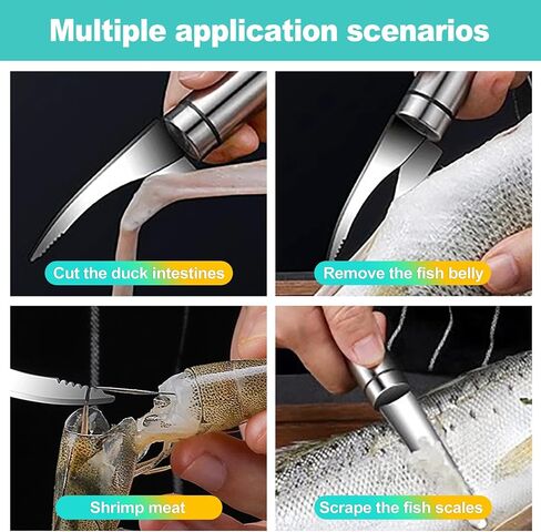 2 Pack Stainless Steel Shrimp Peeler and Deveiner Tool, Multifunctional Shrimp Cleaner Knife for Effortless Seafood Prep, Professional Shrimp Cleaning Gadget for Home Kitchen in Kuwait