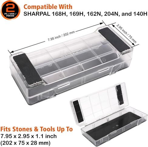 SHARPAL 160H 2PCS 2-in-1 Whetstone and Knife Sharpening Stone Holder & Storage Case with Non-Slip Rubber Base (Fits up to 7.95 x 2.95 x 1.1 inch / 202 x 75 x 28 mm) in Kuwait