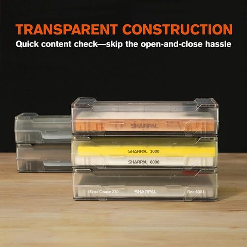 SHARPAL 160H 2PCS 2-in-1 Whetstone and Knife Sharpening Stone Holder & Storage Case with Non-Slip Rubber Base (Fits up to 7.95 x 2.95 x 1.1 inch / 202 x 75 x 28 mm) in Kuwait