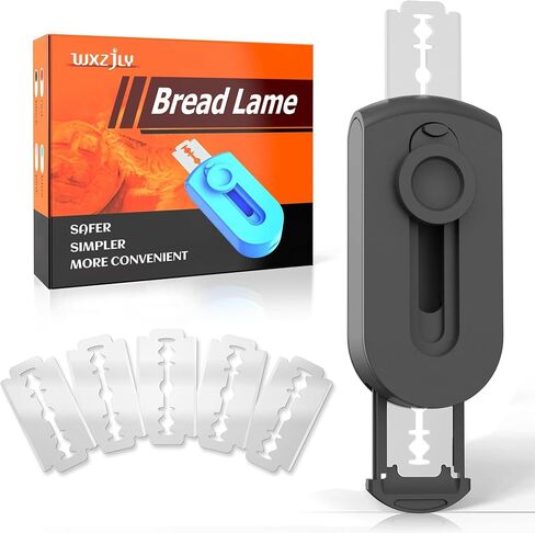 Large Sturdy Bread Lame with Built-in Blade Storage & One-Key Lock – Heavy-Duty Dough Scoring Tool Sourdough Bread Tool for Baking, Secure Push-Pull Design, Professional Bakers Essential in Saudi Arabia