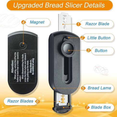 Large Sturdy Bread Lame with Built-in Blade Storage & One-Key Lock – Heavy-Duty Dough Scoring Tool Sourdough Bread Tool for Baking, Secure Push-Pull Design, Professional Bakers Essential in Saudi Arabia