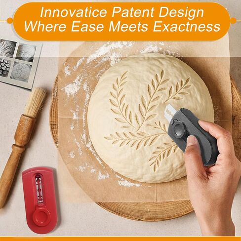 Large Sturdy Bread Lame with Built-in Blade Storage & One-Key Lock – Heavy-Duty Dough Scoring Tool Sourdough Bread Tool for Baking, Secure Push-Pull Design, Professional Bakers Essential in Saudi Arabia