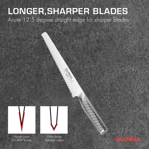 Global 8 1/2 inch Serrated Bread Knife - Lightweight Japanese Stainless Steel, Razor-Sharp Edge, Made in Japan, G-9 in Saudi Arabia