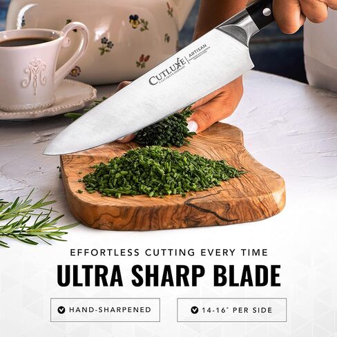 Cutluxe Chef Knife – 8" Kitchen Knife, German High Carbon Steel, Full Tang, Ergonomic Handle Design, Sheath Included – Artisan Series in Saudi Arabia