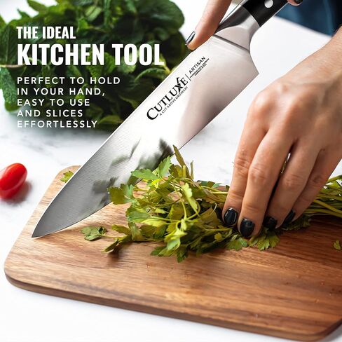 Cutluxe Chef Knife – 8" Kitchen Knife, German High Carbon Steel, Full Tang, Ergonomic Handle Design, Sheath Included – Artisan Series in Saudi Arabia