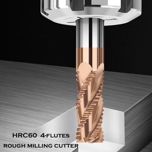 2PCS CNC Roughing End Mill Carbide HRC60 4 Flutes Tungsten Steel Milling Cutter 3mm-14mm CNC Milling Tools Router Bits for Metal (Size : 5.0 * 13 * 6D*50L) in Saudi Arabia