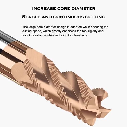 2PCS CNC Roughing End Mill Carbide HRC60 4 Flutes Tungsten Steel Milling Cutter 3mm-14mm CNC Milling Tools Router Bits for Metal (Size : 5.0 * 13 * 6D*50L) in Saudi Arabia