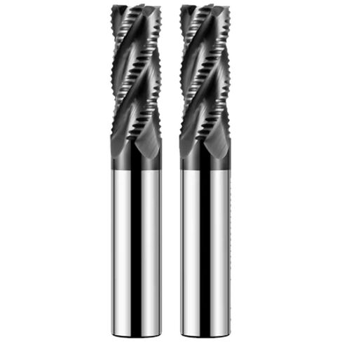 2PCS HRC66 Tungsten Steel Extended Roughing Milling Cutter 4-Flute Black Nano Coating CNC Machinery Roughing End Mill Tools (Size : 12 * 30*D12*75L) in Kuwait