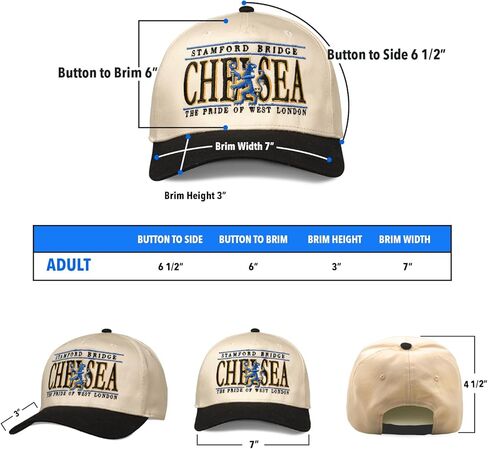 تشيلسي هات – Snapback لكرة القدم / قبعة بيسبول للرجال والنساء | معدات المعجبين الكلاسيكية مستوحاة من قبعة صغيرة بريطانية وأسلوب كرة القدم | قبعة تراثية قابلة للتعديل من West London Beige in Saudi Arabia