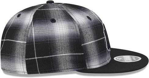 New Era NY New York Yankees 9FIFTY Black and White Plaid Retro Crown Snapback Cap, Adjustable Hat in Saudi Arabia