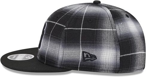 New Era NY New York Yankees 9FIFTY Black and White Plaid Retro Crown Snapback Cap, Adjustable Hat in Saudi Arabia
