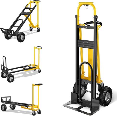 SILVEL New Heavy-Duty Hand Truck 1000lbs 4-in-1, Convertible Dolly Portable Foldable Cart with A3 Steel Tube and Aluminum Alloy for Warehouses, Supermarkets, Offices, and Other Scenarios in Saudi Arabia