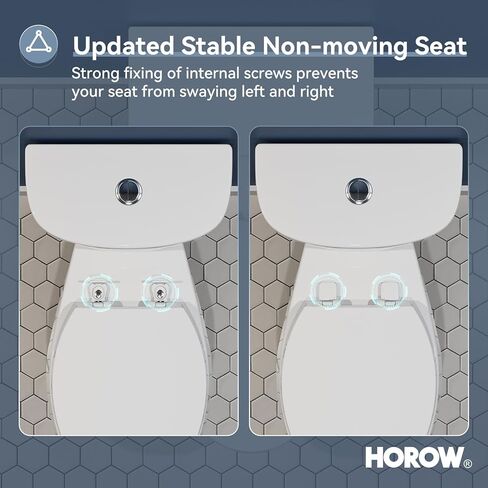 مرحاض HOROW بطول 17 بوصة مع ارتفاع كرسي ADA، مرحاض من قطعتين مع تدفق مزدوج 1.1/1.6 GPF، MAP 1000 جرام، وعاء طويل جدًا للأشخاص طويل القامة وكبار السن، HR-E17D in Kuwait